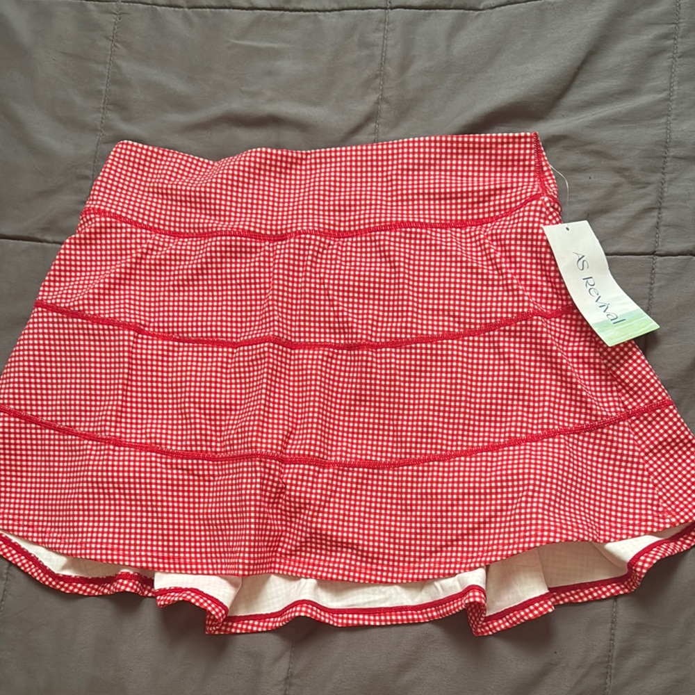 Altar'd State Red Gingham Skort
